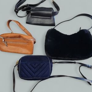 Elegant Black Faux Fur Shoulder Bag (BUNDLE)